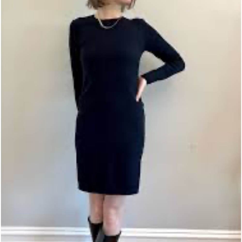 EVERLANE Black Wool Long Sleeve Sweater Dress Size Small